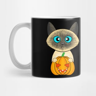 Halloween cute cat pumpkin Mug